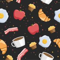 Seamless Pattern Breakfast Background vector