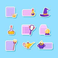 Fantasy Themed Journaling Stickers Set vector