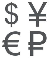 Currency signs set icon vector simple