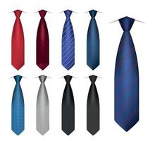 conjunto de iconos de corbata de camisa, estilo realista vector