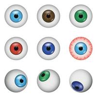 Eye ball anatomy mockup set, realistic style vector