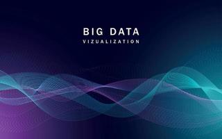 banner de big data de visualización, estilo realista vector