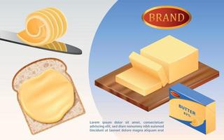 Butter milk concept background, realistic style vector
