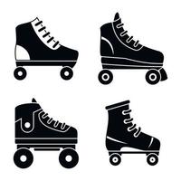 Conjunto de iconos de patines quad, estilo simple vector