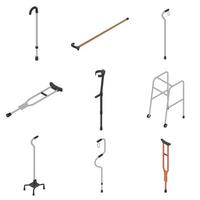 Crutches icon set, isometric style vector