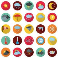 Weather icons set, flat style vector
