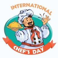 Chef day concept background, cartoon style vector