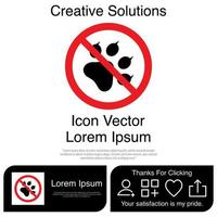 No Animal Paw Icon EPS 10 vector