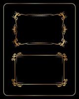 vintage frame, rectangular shape in gold color, design vector