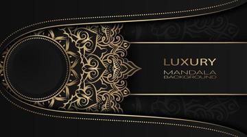 luxury mandala background, elegant black and gold vector