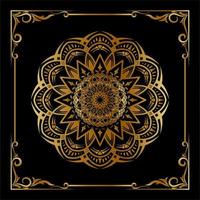 mandala vector with classic frame, elegant gold color