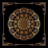 mandala vector with classic frame, elegant gold color