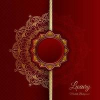 luxury background, with mandala ornament, red and gold vector