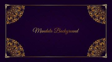 mandala background, purple color with gold alloy vector