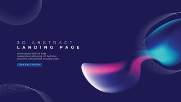 Liquid color background design. Modern gradient blue fluid landing page. Gradient shapes composition. Futuristic design banner vector