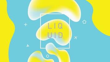 3D Abstract fluid colors banner. Yellow blue liquid background. Vector illustration