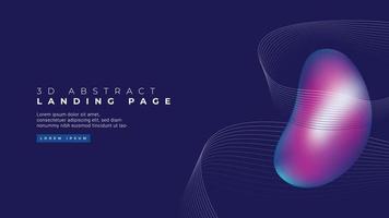 Liquid color background design. Modern gradient blue fluid landing page. Gradient shapes composition. Futuristic design banner vector