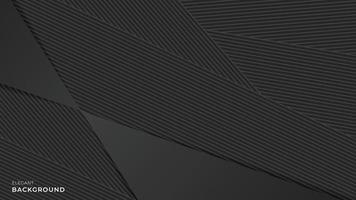 fondo de vector de triángulo negro realista, patrón de líneas. capa oscura degradada superpuesta con sombra, efecto de corte de papel. ilustración vectorial