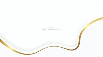 White luxury background with golden wave line, dots. Vector illustration