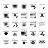 Calendar icons set, simple style vector