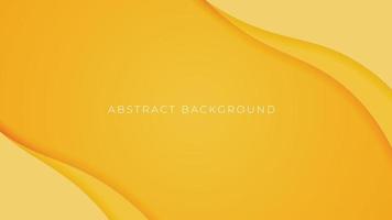 Abstract yellow background with smooth shapes. Papercut Effect vector