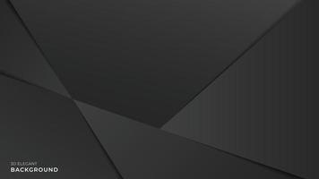Realistic black triangle vector background. Overlap gradient dark layer with shadow, premium concept. Vector illustration