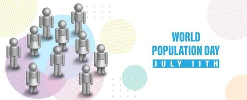 Group of people in 3d icon style on colorful circles with wording of event isolated on white background. Card and poster's campaign in 3d style and vector