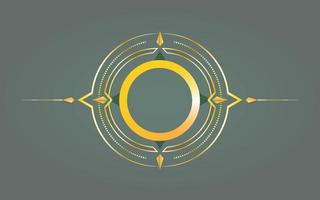 golden circle border in grey background for envelope, card background, wallpaper, template, loading screen vector