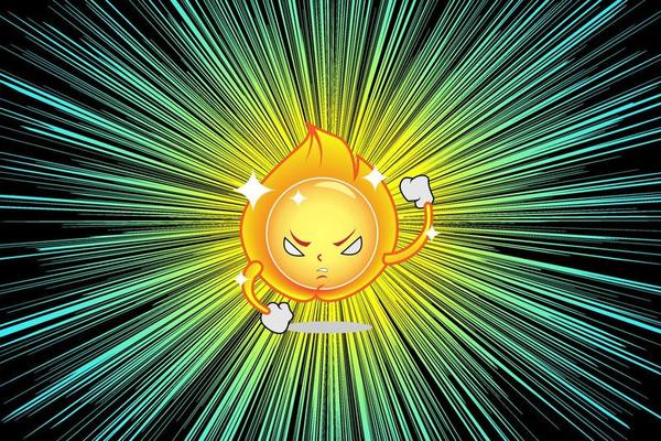 glowing fury fireball rushing in speed for mascot logo