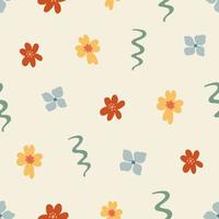 Seamless pattern with abstract shapes. Simple colored doodles vector