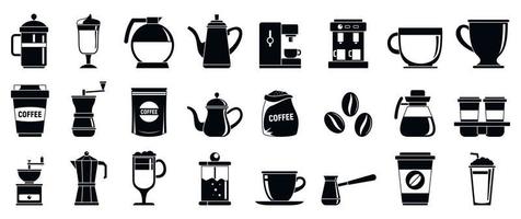 Barista icons set, simple style vector