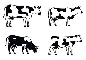 Cow animal icons set, simple style vector