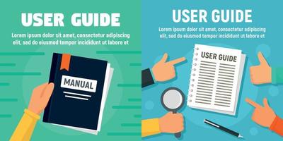 Modern user guide banner set, flat style vector