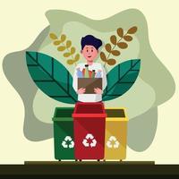 Wastes Recycle at Home Background vector