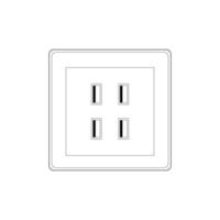 4 USB Ports Wall Socket Charger Power Outlet vector