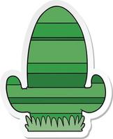 sticker of a cartoon cactus vector