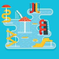 Aquapark concept banner, flat style vector