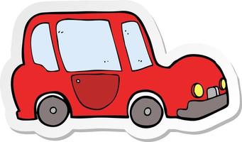 sticker of a cartoon car vector