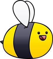 quirky gradient shaded cartoon bumblebee vector