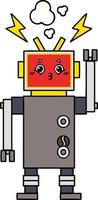 cute cartoon robot malfunction vector