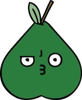 cute cartoon pear vector