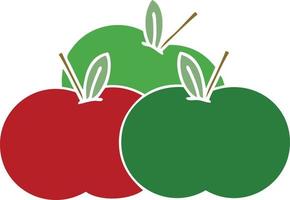 flat color retro cartoon juicy apple vector