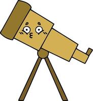 cute cartoon telescope vector