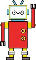 lindo robot de dibujos animados vector