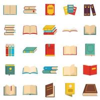 conjunto de iconos de libro, tipo plano vector