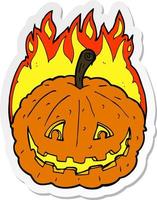 sticker of a cartoon grinning pumpkin vector