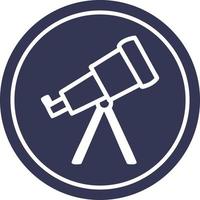 astronomy telescope circular icon vector