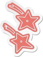 cartoon sticker of ninja throwing stars vector