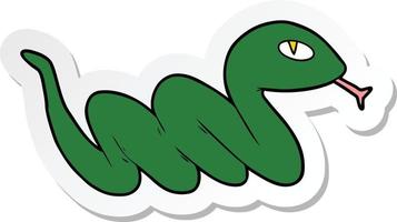 sticker of a cartoon slithering snake vector