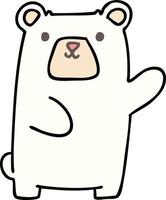 quirky hand drawn cartoon polar bear vector